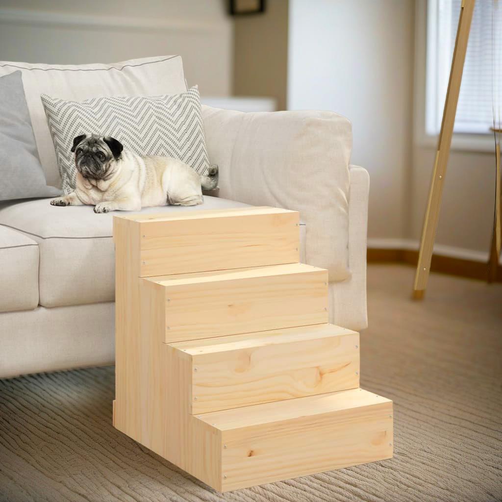 Massive Kiefernholz Hunde- & Katzentreppe